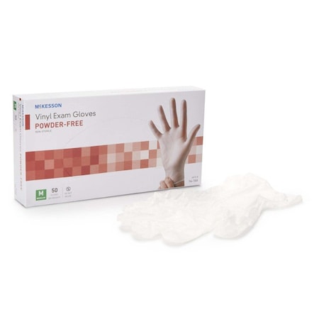 Mckesson Disposable Gloves, Confiderm, Vinyl, Beaded Cuff, Powder-Free, M, 50 PK, Clear 14-166